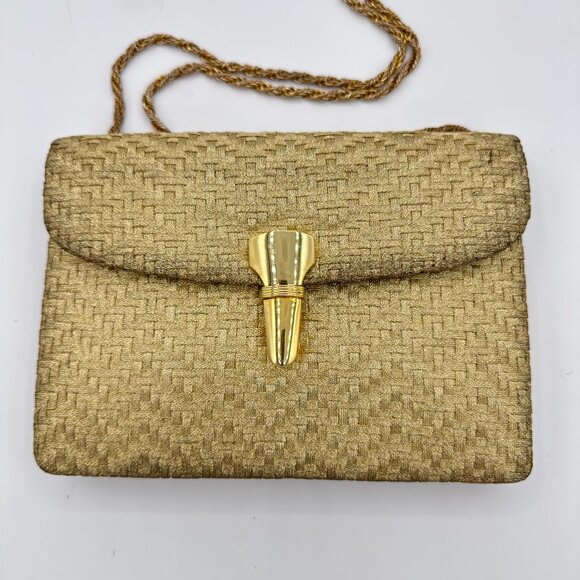 Gucci *Rare* Vintage Gold Woven Shoulder Bag (1968-1972) - Picture 4 of 14